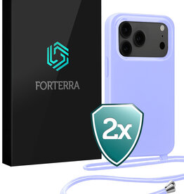 Forterra Forterra iPhone 17 Pro Hoesje met Koord - Lila - 2 PACK