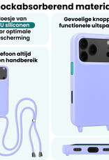 Forterra Forterra iPhone 17 Pro Hoesje met Koord Met 2x Screenprotector - Lila
