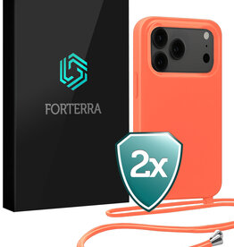 Forterra Forterra iPhone 17 Pro Hoesje met Koord - Papaya - 2 PACK