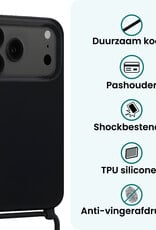 Forterra Forterra iPhone 17 Pro Hoesje met Koord Met 2x Screenprotector - Zwart