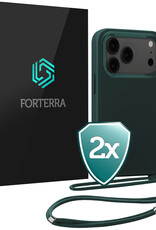 Forterra Forterra iPhone 17 Pro Max Hoesje met Koord - Donkergroen - 2 PACK