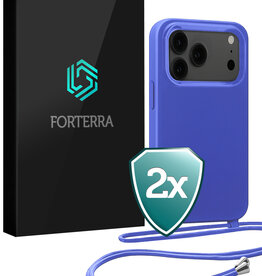 Forterra Forterra iPhone 17 Pro Max Hoesje met Koord - Fel Blauw - 2 PACK