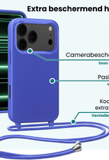 Forterra Forterra iPhone 17 Pro Max Hoesje met Koord - Fel Blauw - 2 PACK