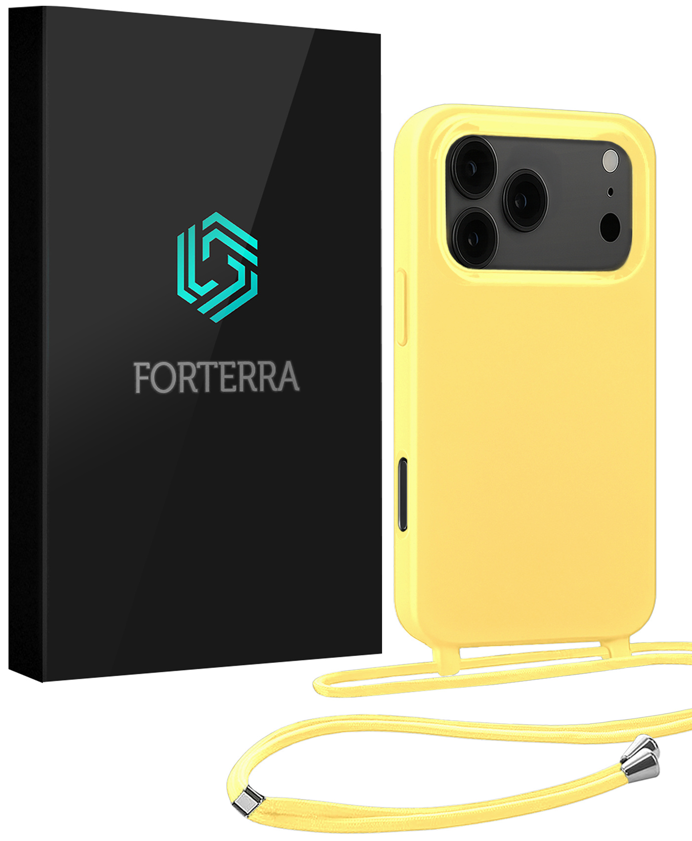 Forterra Forterra iPhone 17 Pro Max Hoesje met Koord - Geel