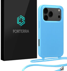 Forterra Forterra iPhone 17 Pro Max Hoesje met Koord - Lichtblauw