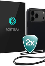 Forterra Forterra iPhone 17 Pro Max Hoesje met Koord - Zwart - 2 PACK