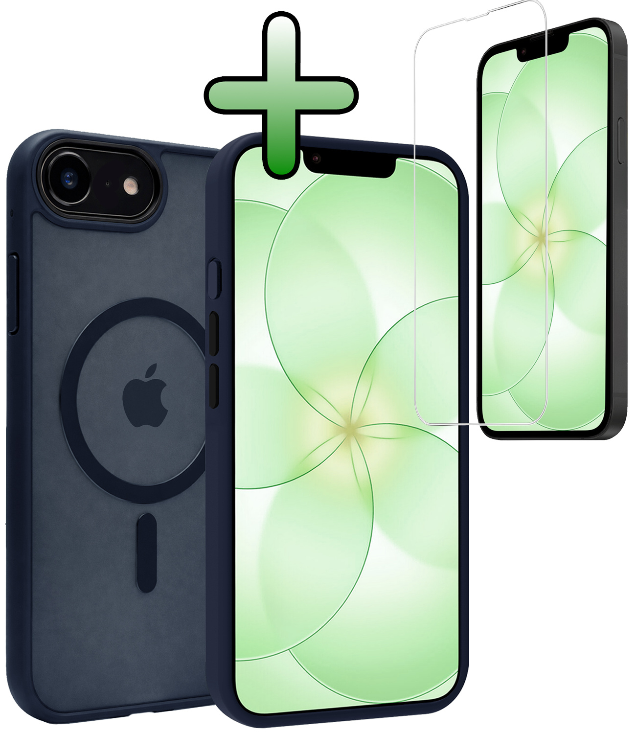 BASEY. BASEY. iPhone 17e Magsafe Hoesje Donkerblauw Met Screenprotector