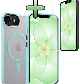 BASEY. BASEY. iPhone 17e Magsafe Hoesje Lichtblauw Met Screenprotector
