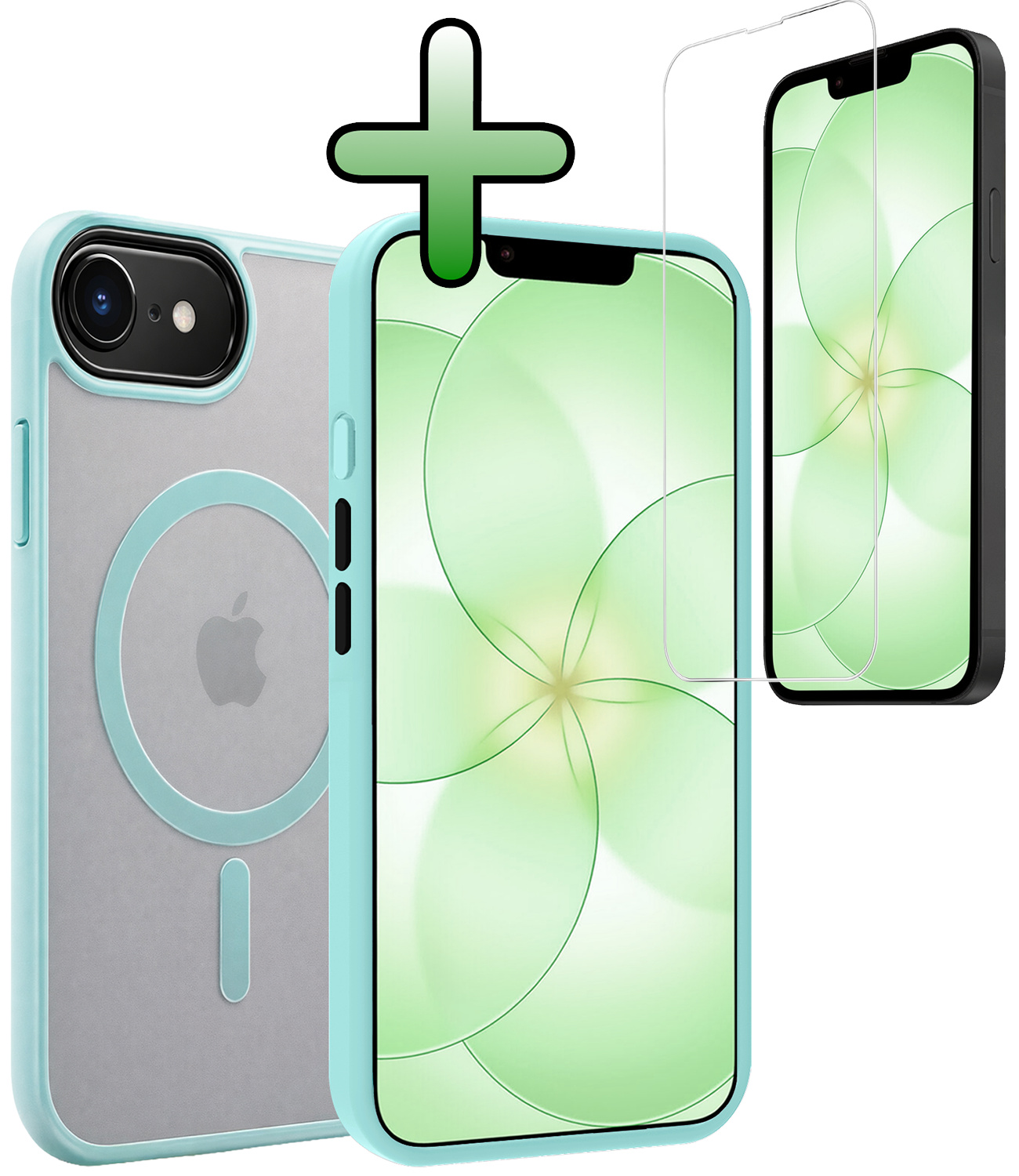 BASEY. BASEY. iPhone 17e Magsafe Hoesje Lichtblauw Met Screenprotector