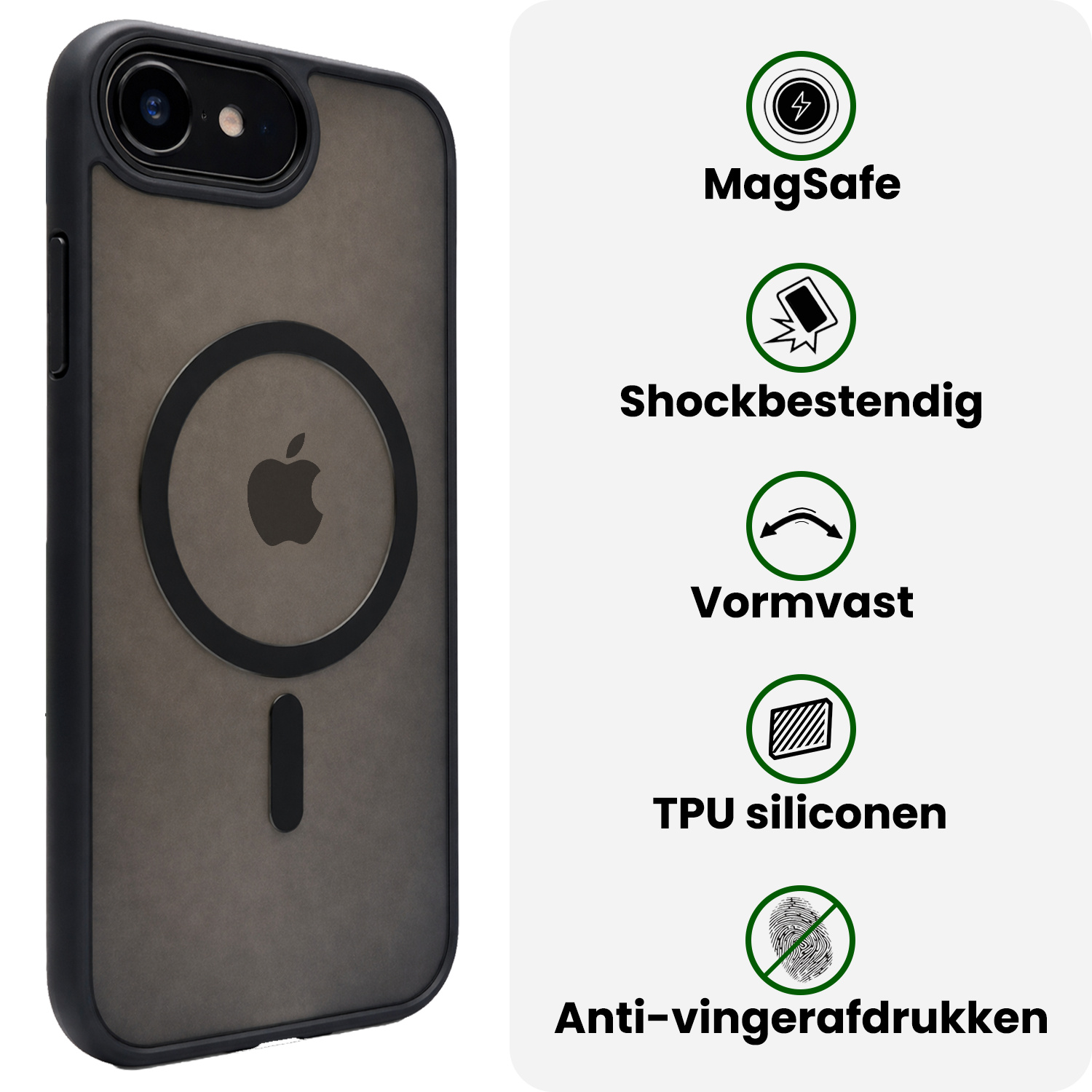 BASEY. BASEY. iPhone 17e Magsafe Hoesje Zwart Met Screenprotector