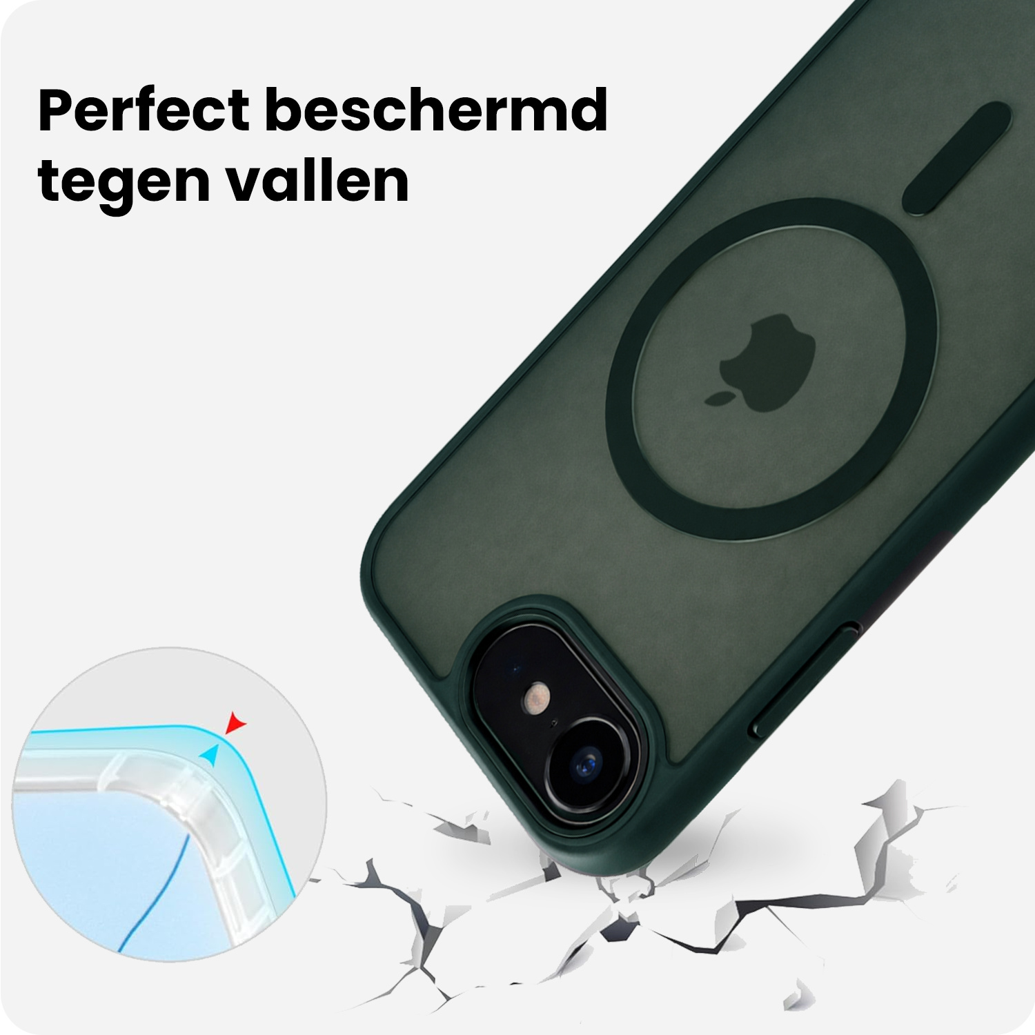 BASEY. BASEY. iPhone 17e Magsafe Hoesje Donkergroen Met 2x Screenprotector