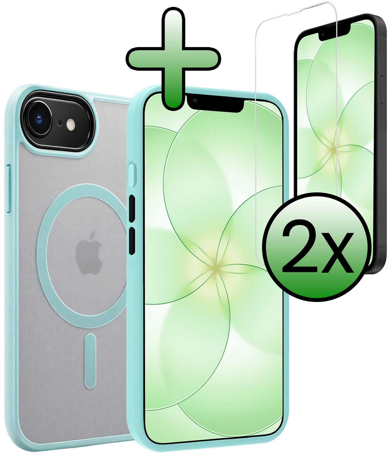 BASEY. BASEY. iPhone 17e Magsafe Hoesje Lichtblauw Met 2x Screenprotector