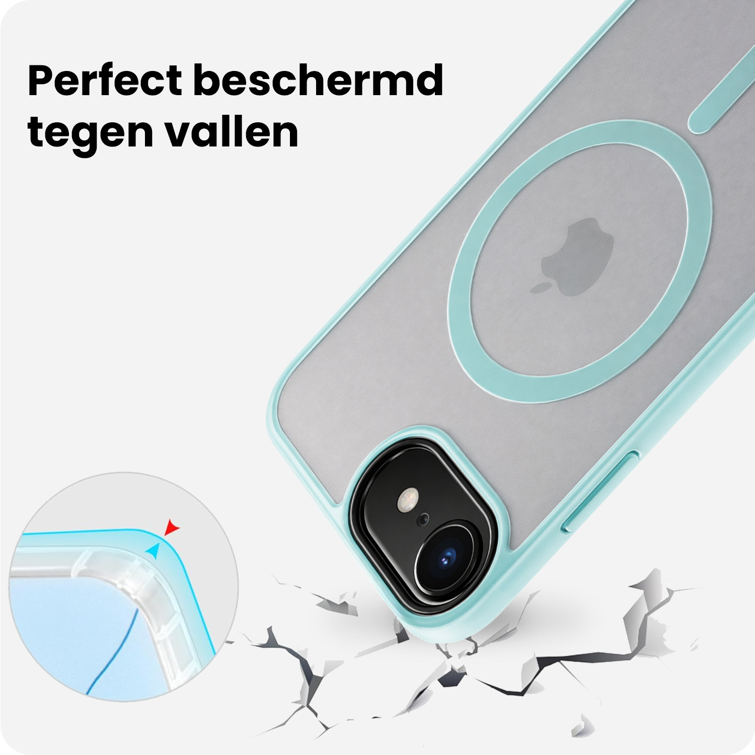 BASEY. BASEY. iPhone 17e Magsafe Hoesje Lichtblauw Met 2x Screenprotector