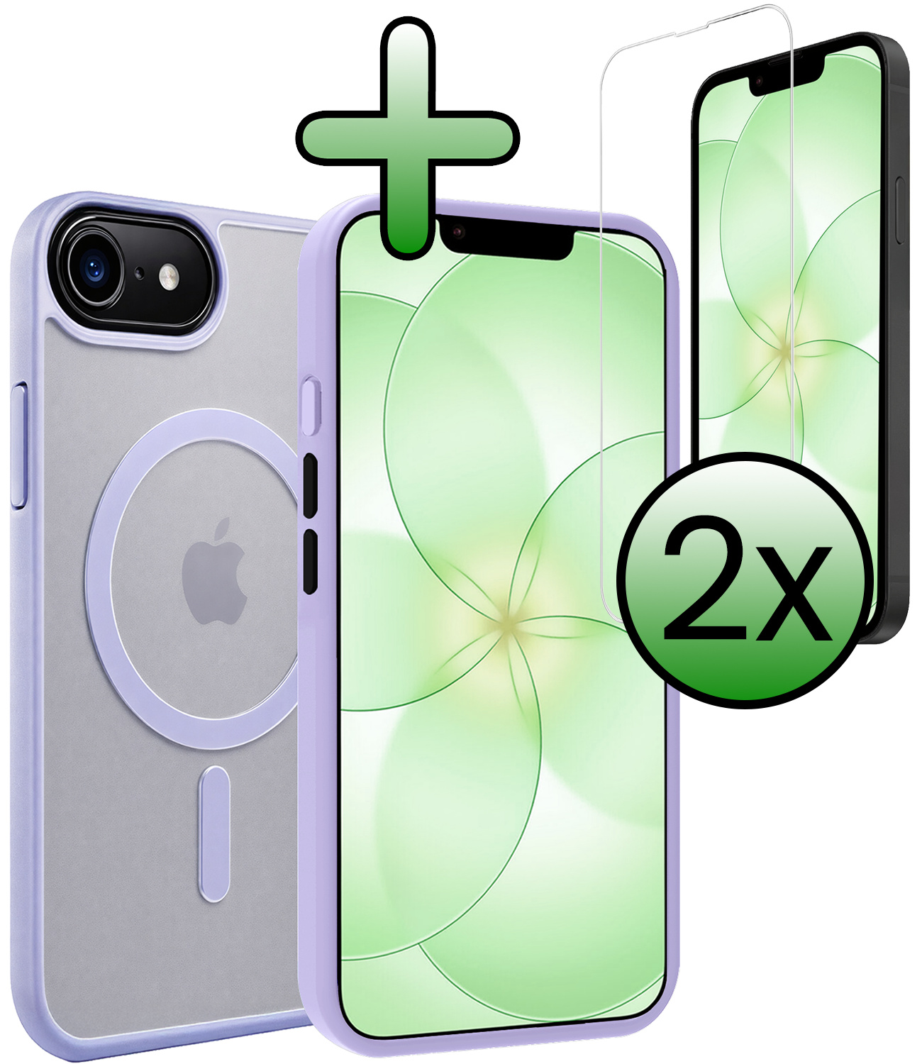 BASEY. BASEY. iPhone 17e Magsafe Hoesje Lila Met 2x Screenprotector