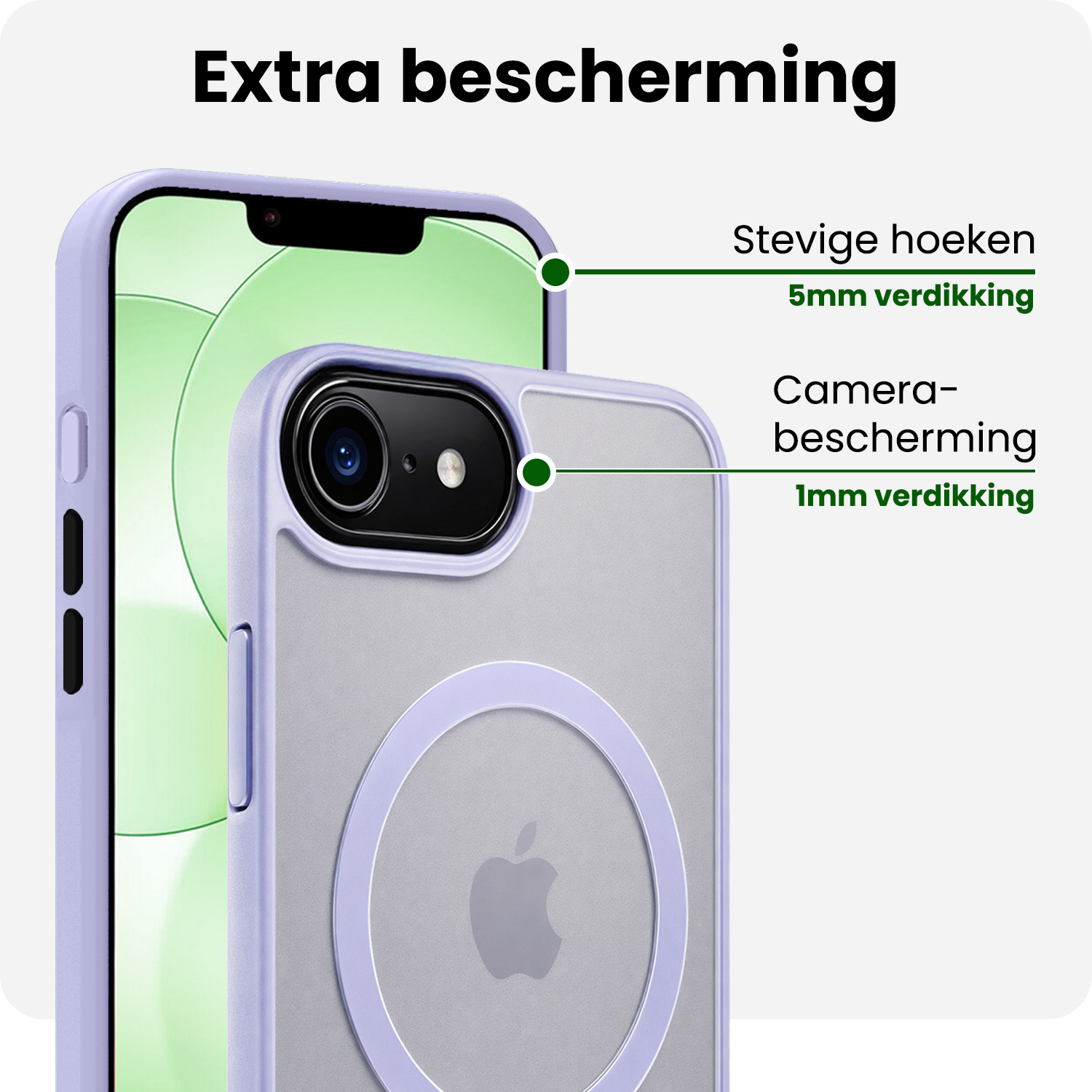 BASEY. BASEY. iPhone 17e Magsafe Hoesje Lila Met 2x Screenprotector