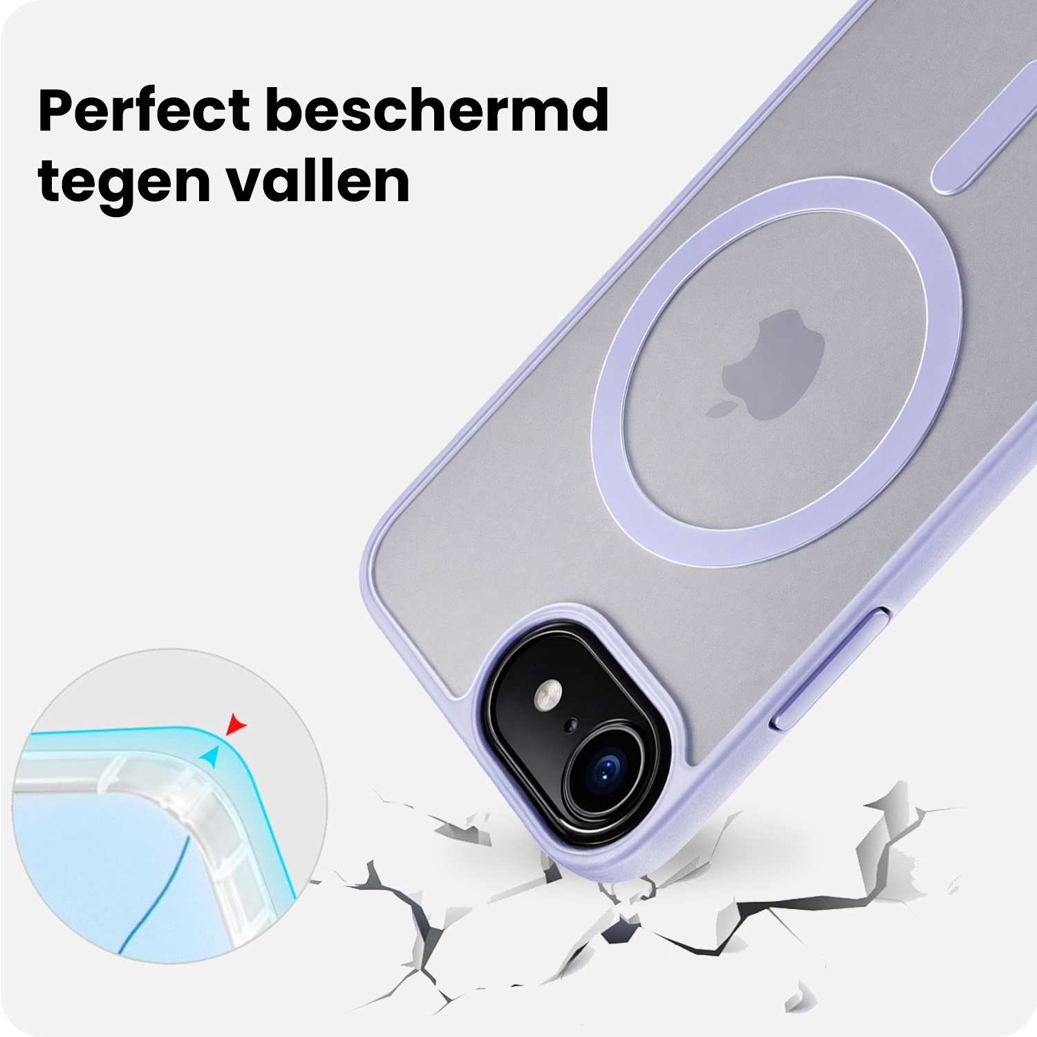 BASEY. BASEY. iPhone 17e Magsafe Hoesje Lila Met 2x Screenprotector