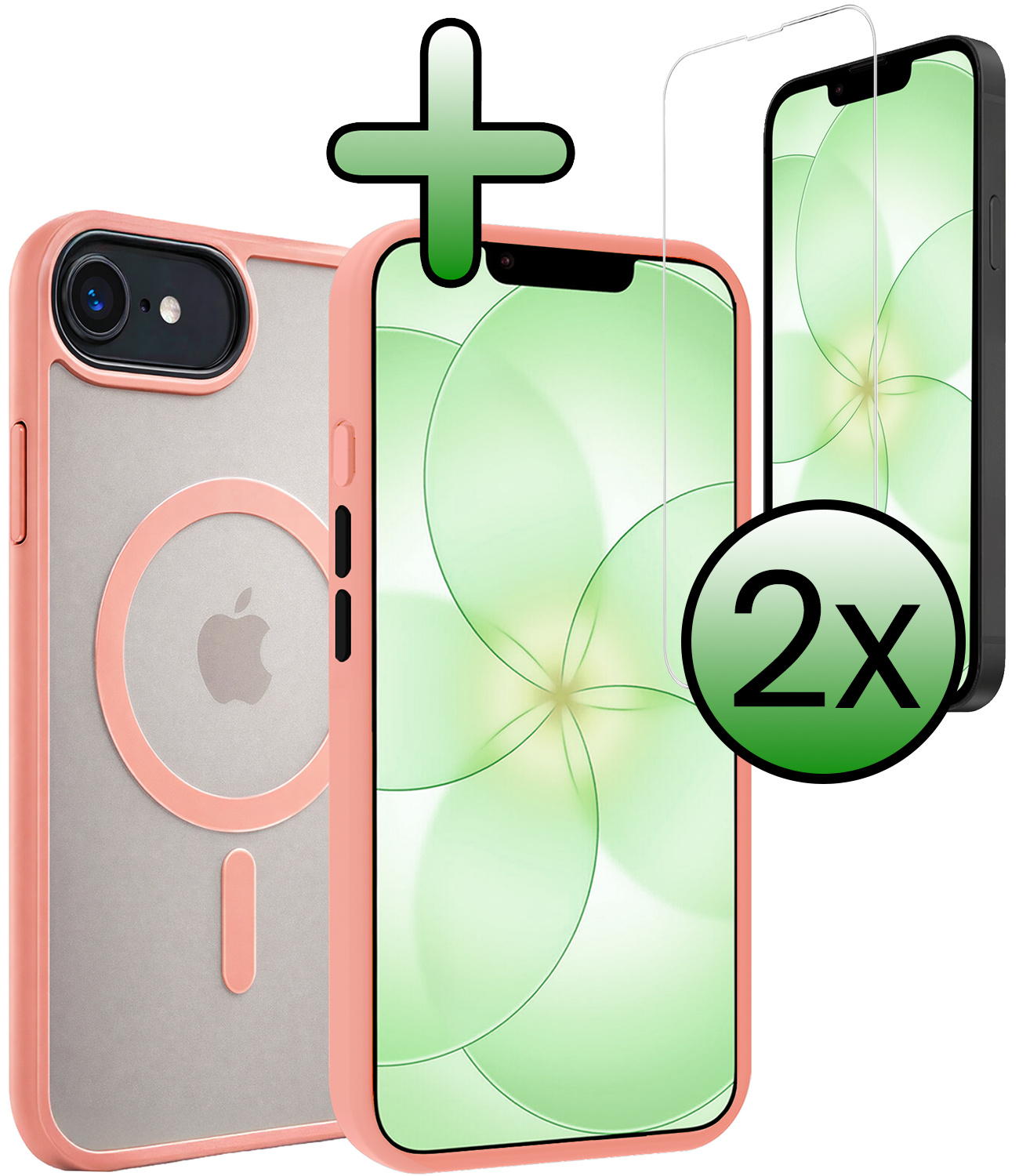 BASEY. BASEY. iPhone 17e Magsafe Hoesje Perzik Met 2x Screenprotector