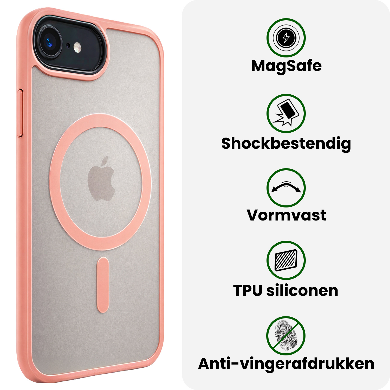 BASEY. BASEY. iPhone 17e Magsafe Hoesje Perzik Met 2x Screenprotector
