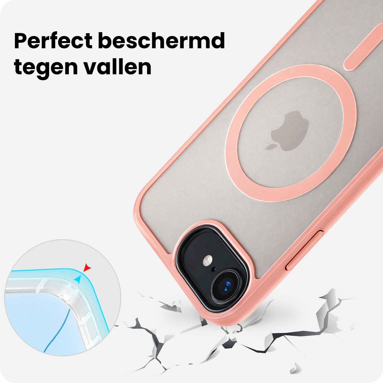 BASEY. BASEY. iPhone 17e Magsafe Hoesje Perzik Met 2x Screenprotector