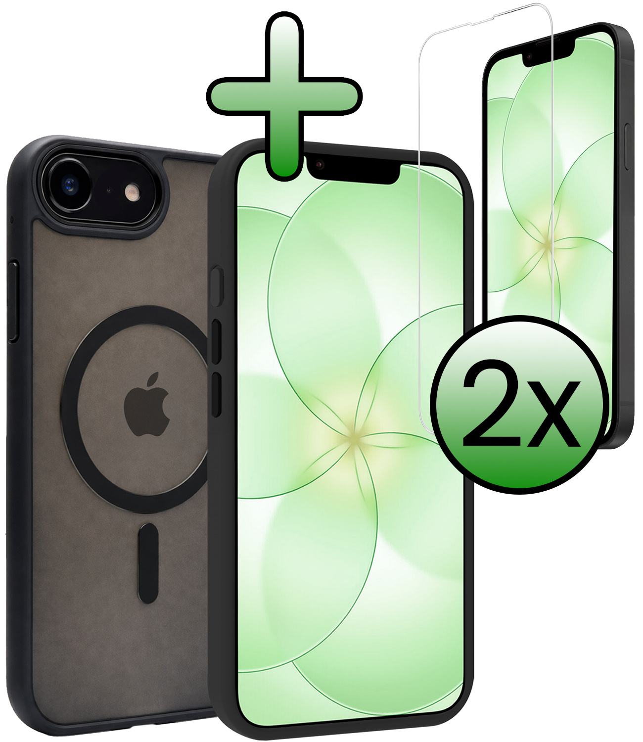 BASEY. BASEY. iPhone 17e Magsafe Hoesje Zwart Met 2x Screenprotector