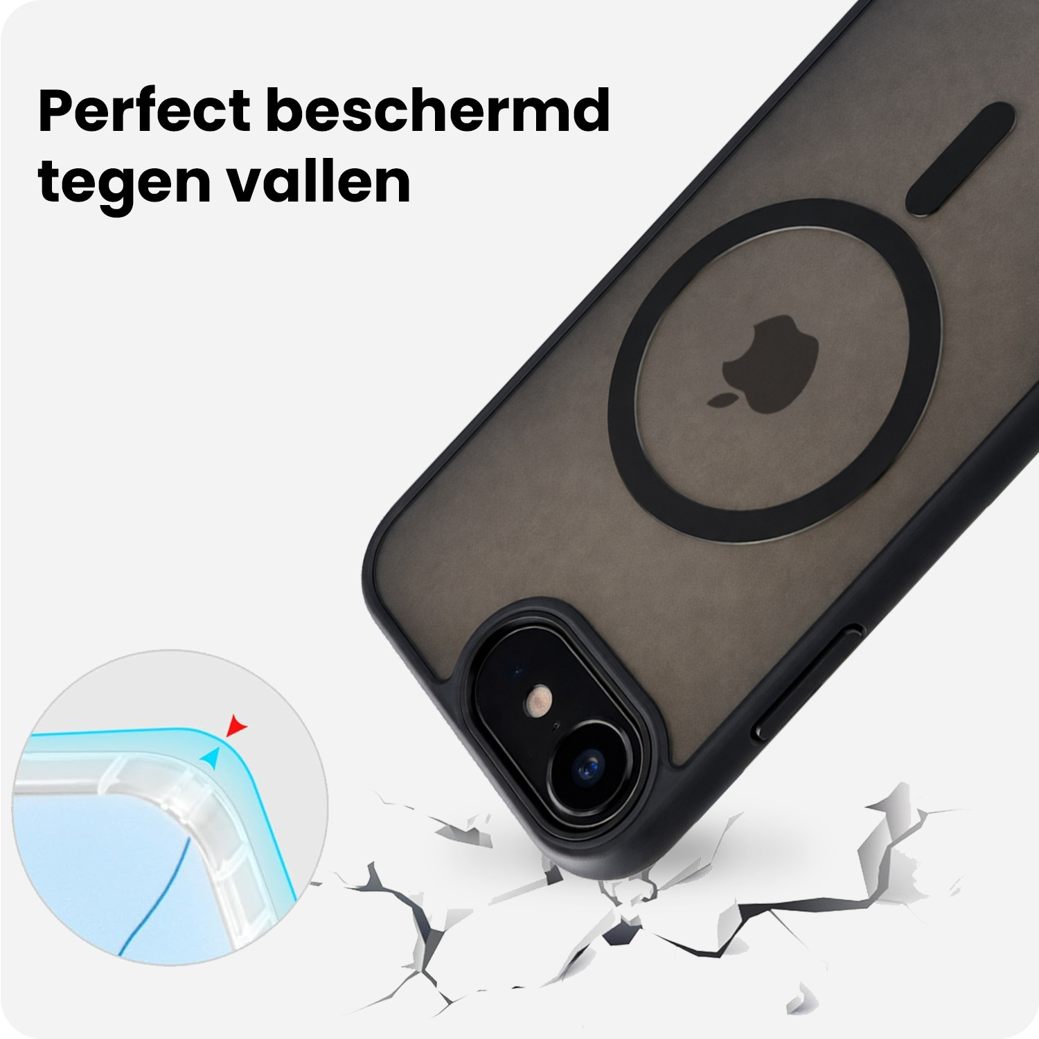 BASEY. BASEY. iPhone 17e Magsafe Hoesje Zwart Met 2x Screenprotector