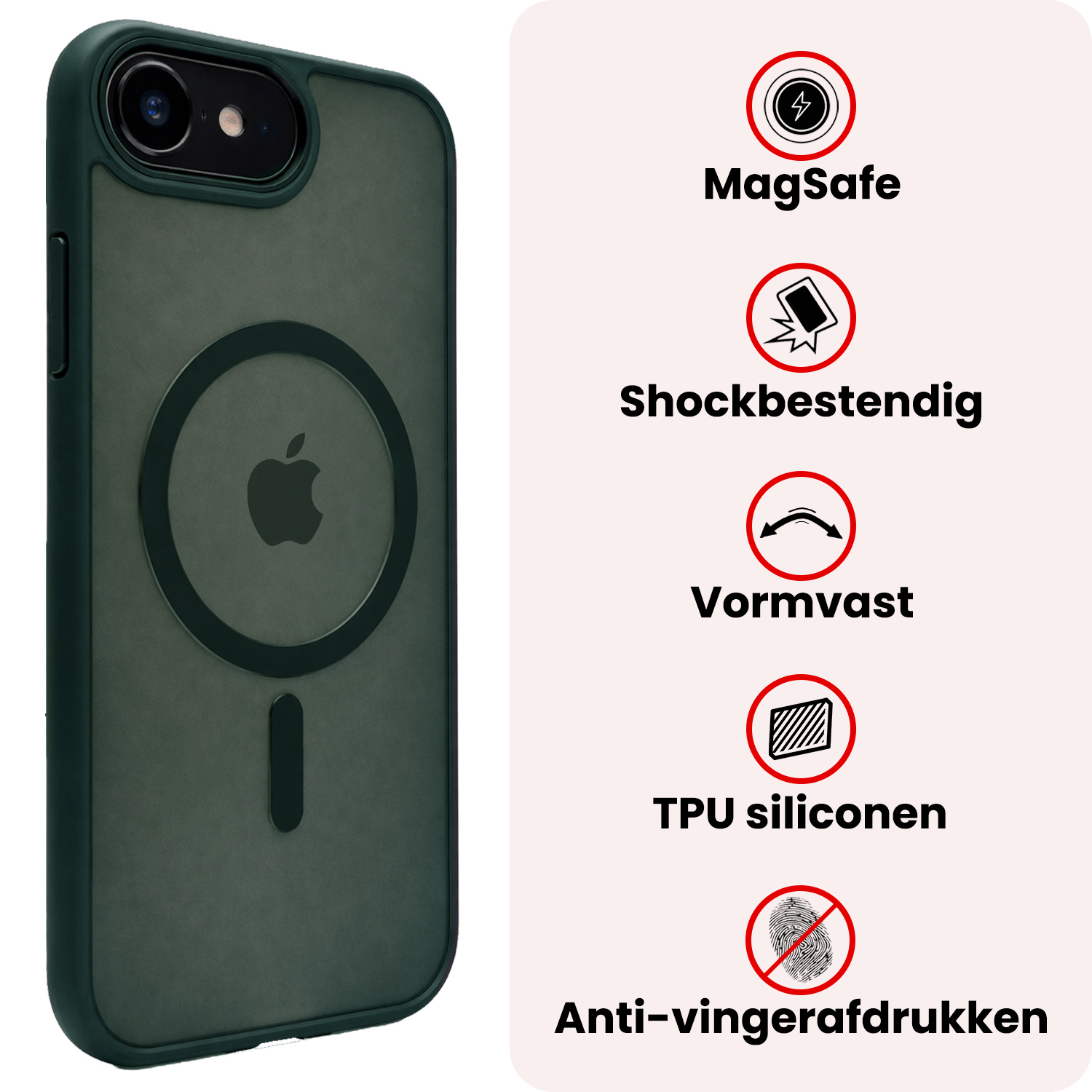 NoXx NoXx iPhone 17e Magsafe Hoesje - Donkergroen - 2 PACK