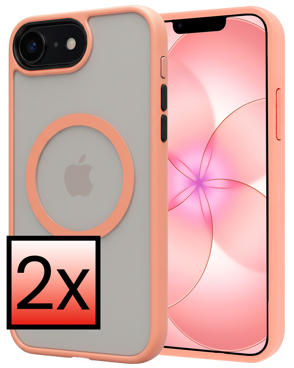 NoXx NoXx iPhone 17e Magsafe Hoesje - Perzik - 2 PACK