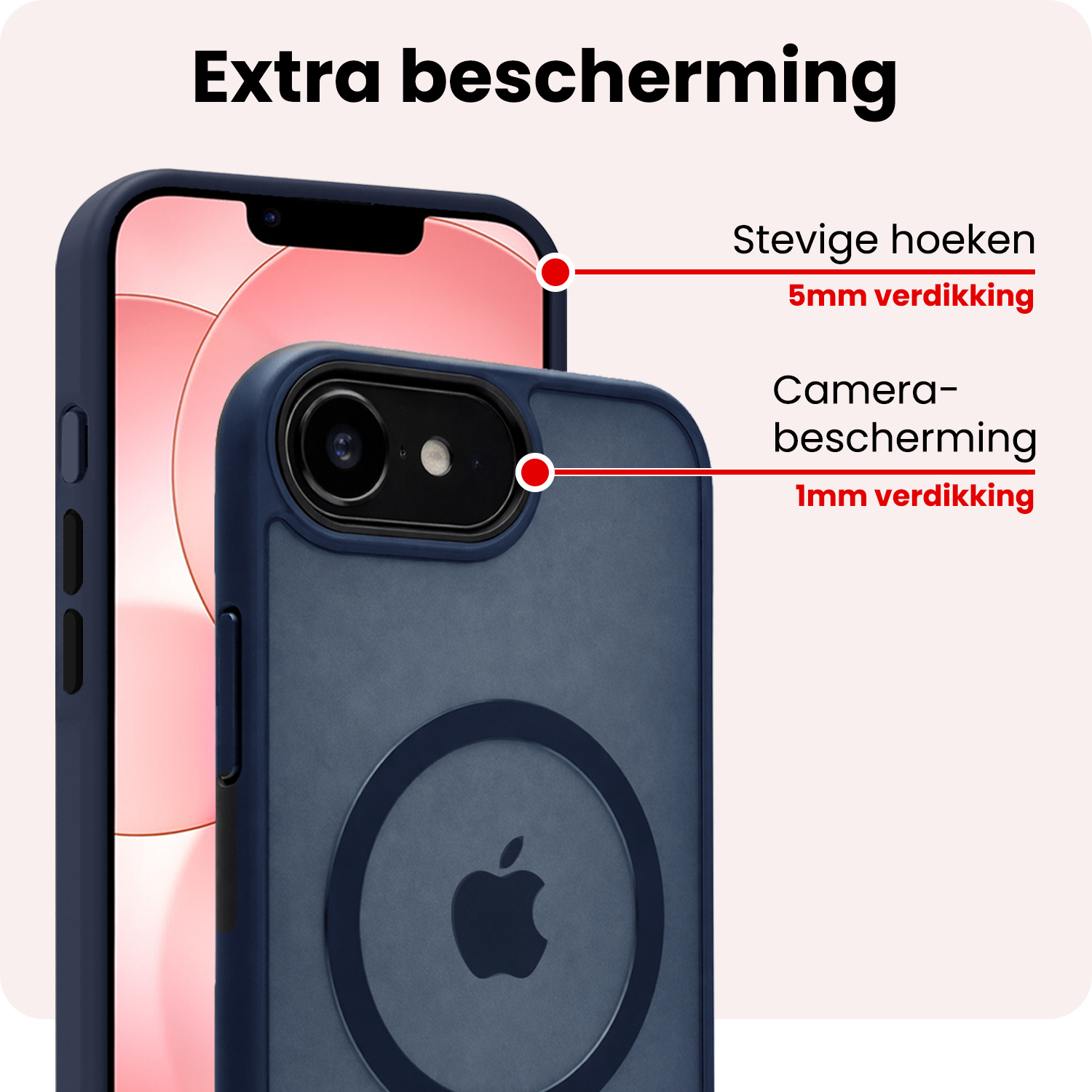 NoXx NoXx iPhone 17e Magsafe Hoesje Donkerblauw Met Screenprotector