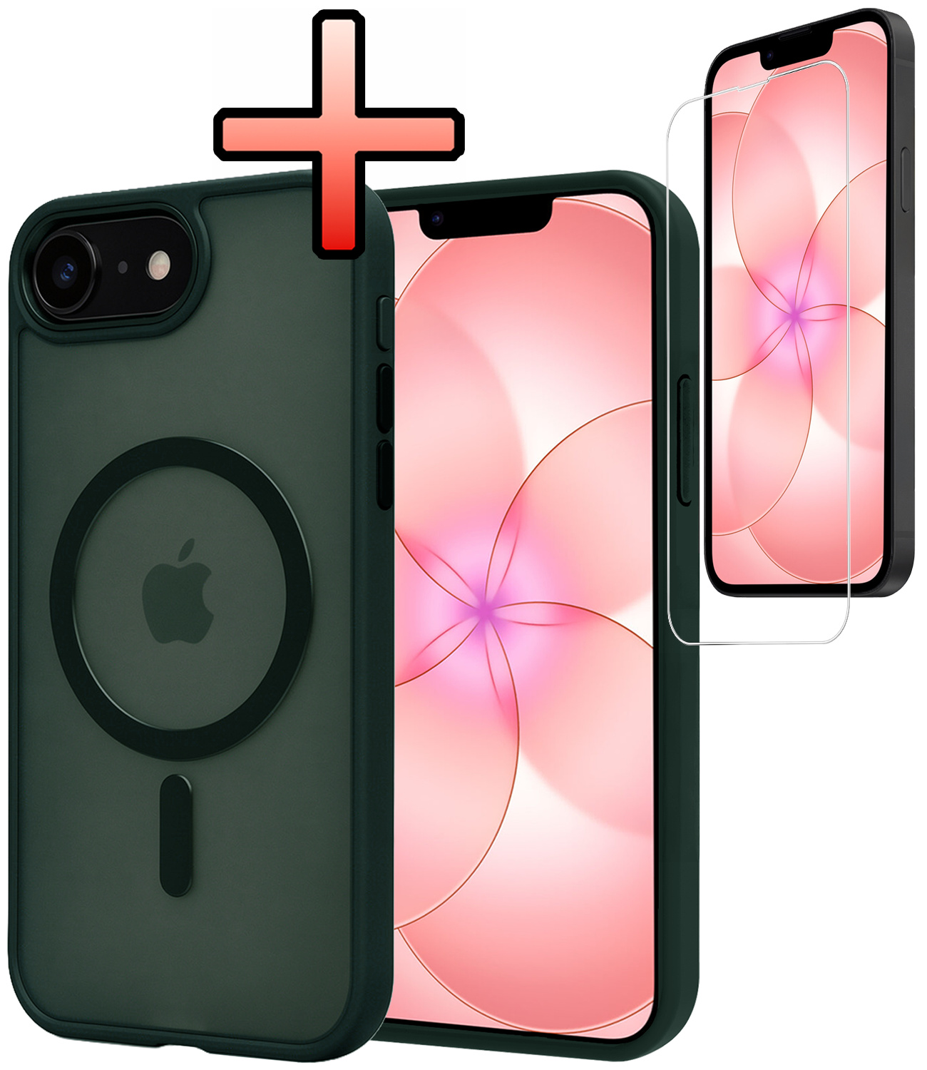 NoXx NoXx iPhone 17e Magsafe Hoesje Donkergroen Met Screenprotector