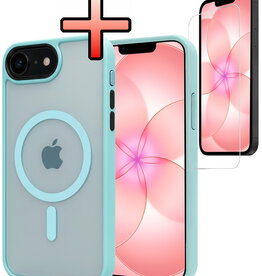 NoXx NoXx iPhone 17e Magsafe Hoesje Lichtblauw Met Screenprotector
