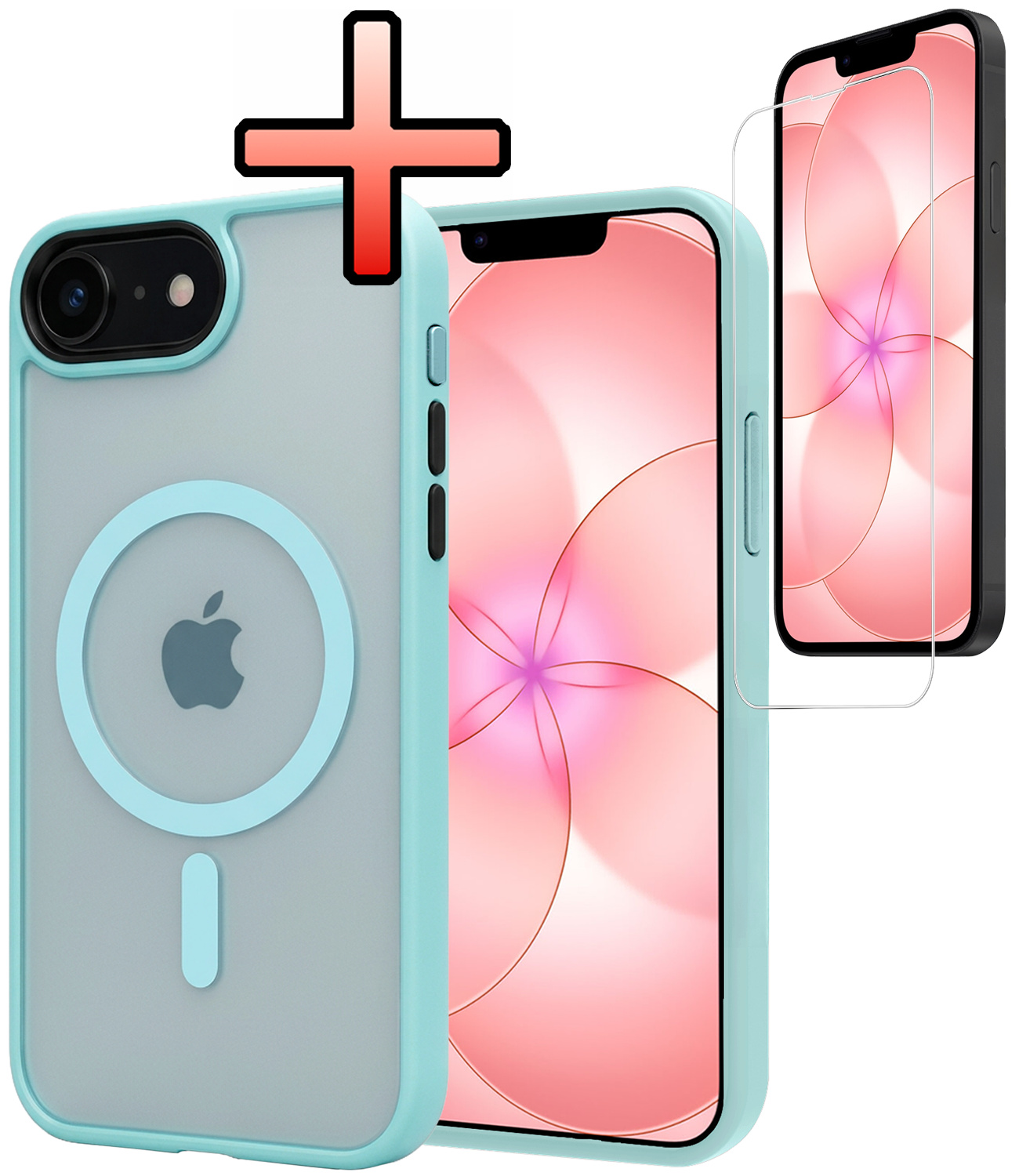 NoXx NoXx iPhone 17e Magsafe Hoesje Lichtblauw Met Screenprotector