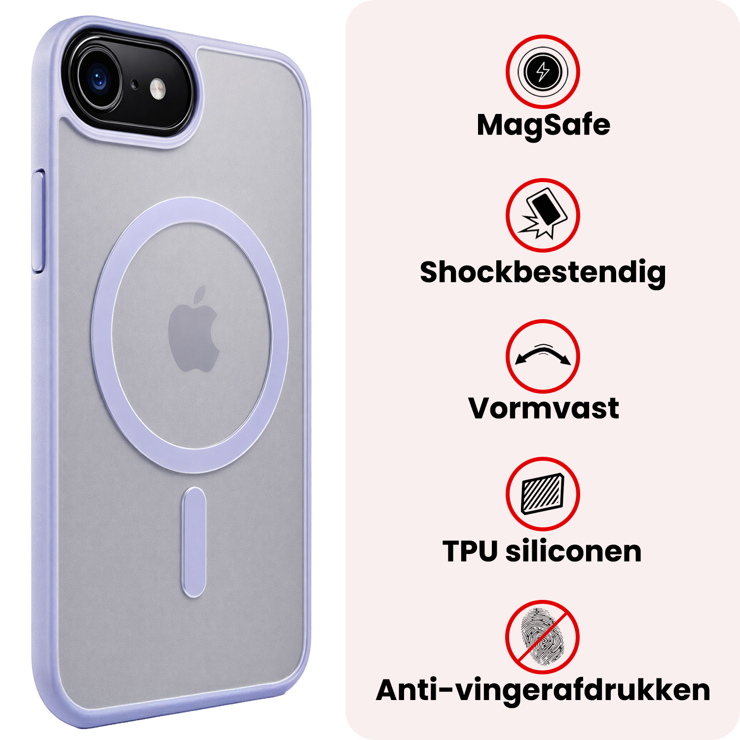 NoXx NoXx iPhone 17e Magsafe Hoesje Lila Met Screenprotector