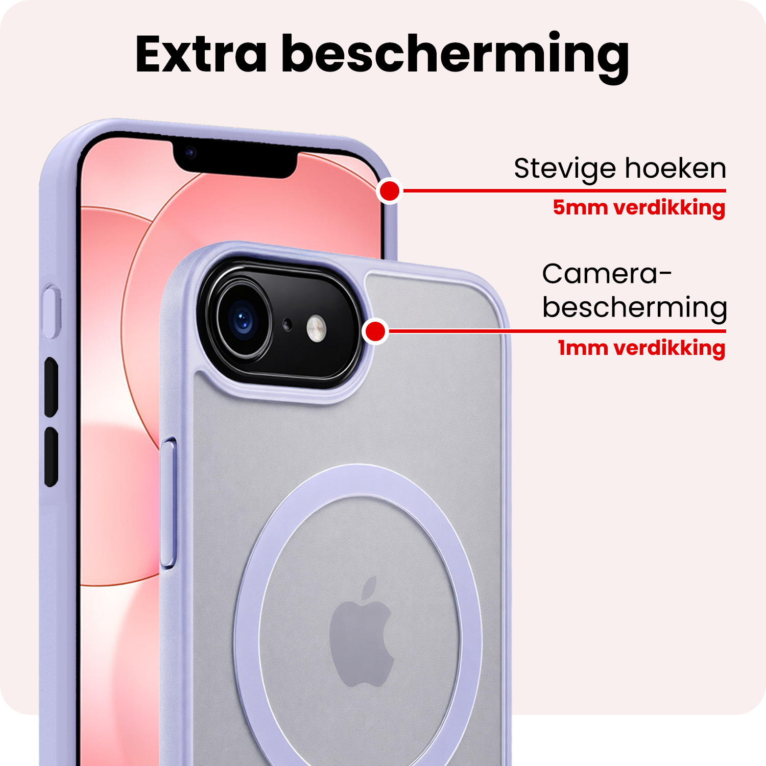 NoXx NoXx iPhone 17e Magsafe Hoesje Lila Met Screenprotector