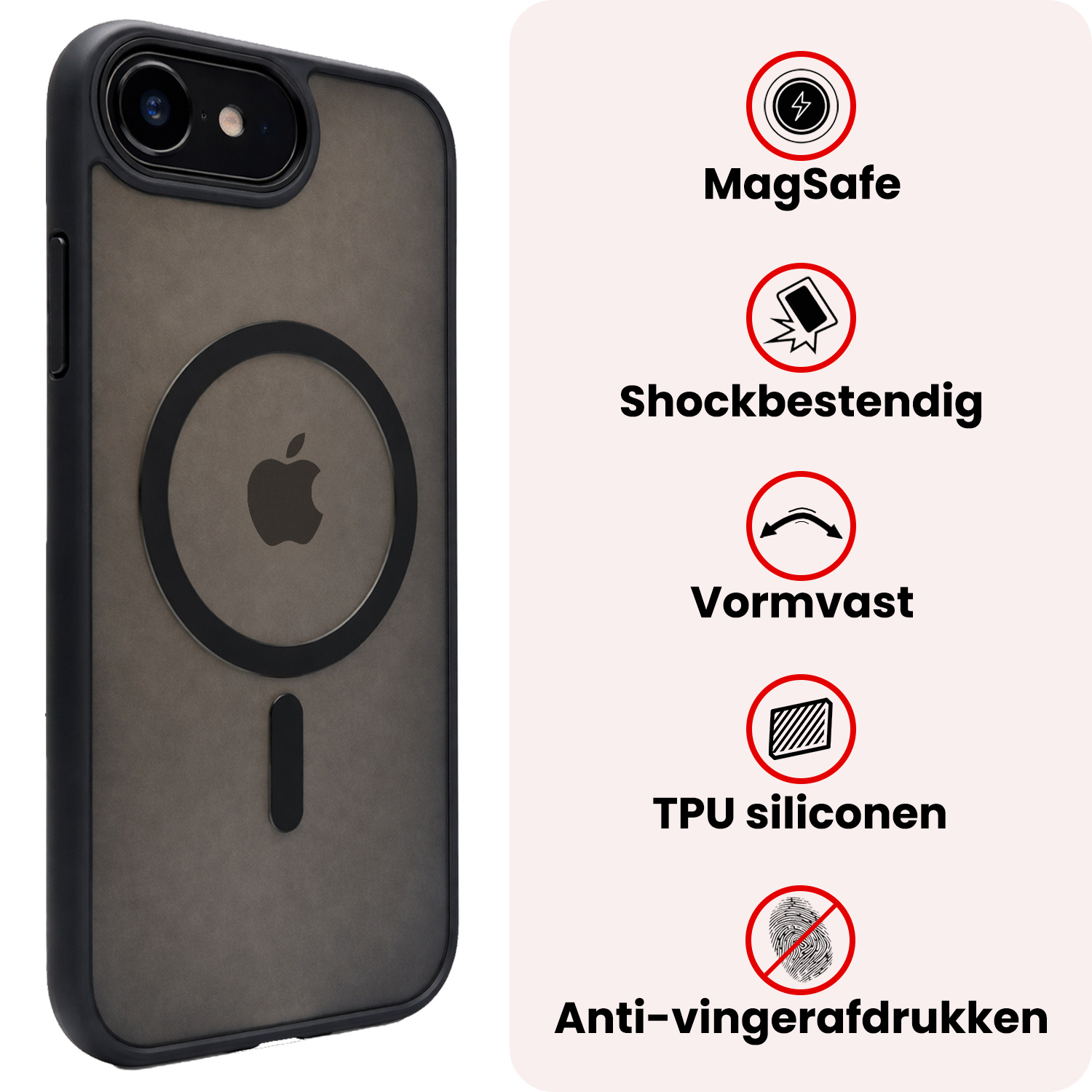 NoXx NoXx iPhone 17e Magsafe Hoesje Zwart Met Screenprotector