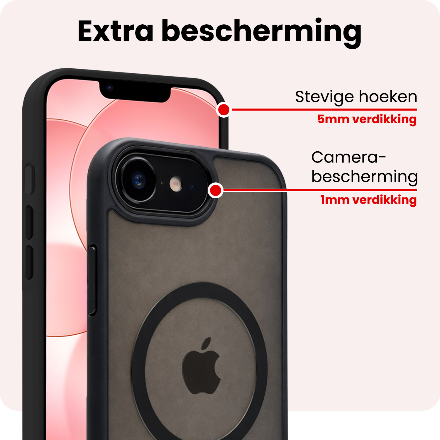 NoXx NoXx iPhone 17e Magsafe Hoesje Zwart Met Screenprotector