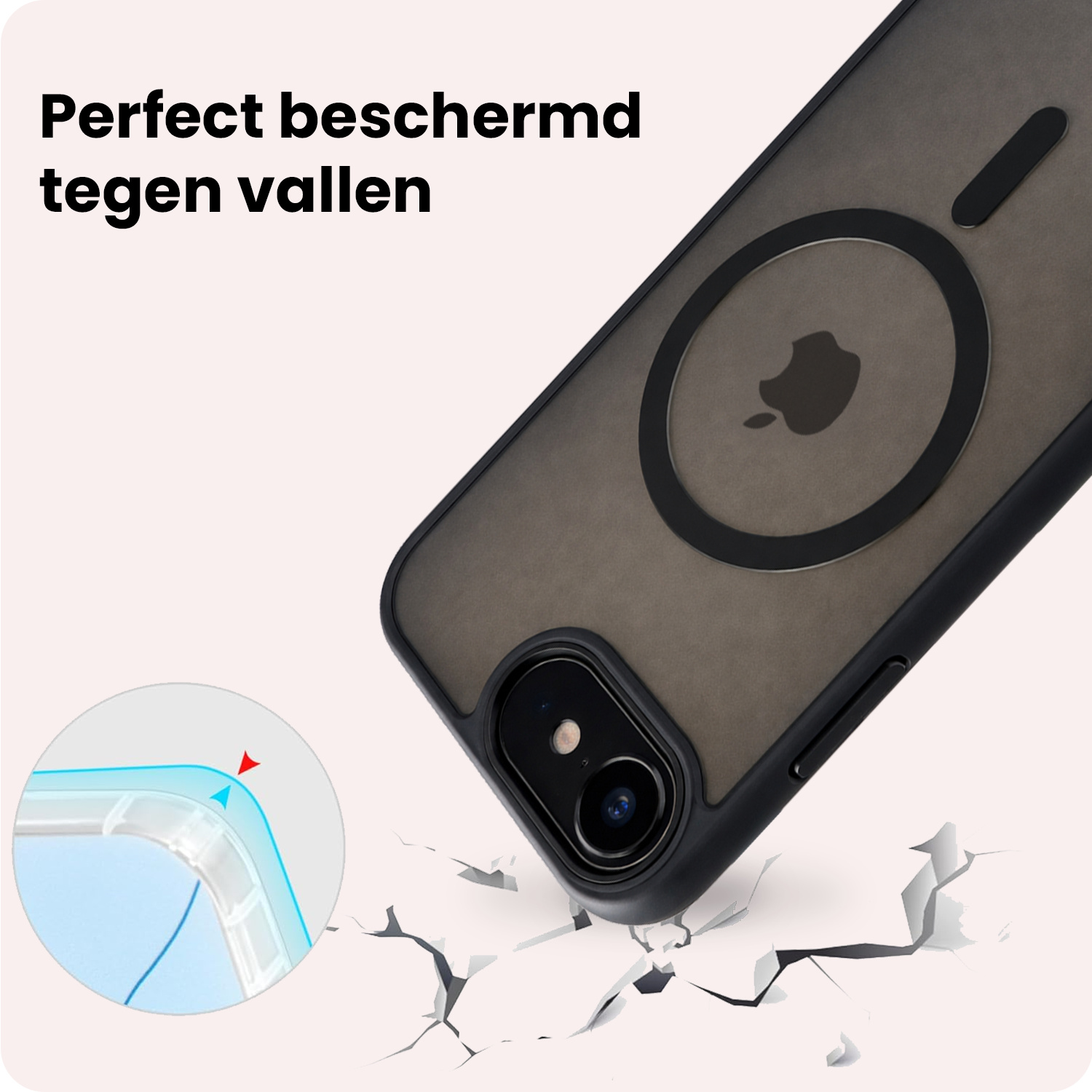 NoXx NoXx iPhone 17e Magsafe Hoesje Zwart Met Screenprotector
