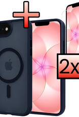 NoXx NoXx iPhone 17e Magsafe Hoesje Donkerblauw Met 2x Screenprotector
