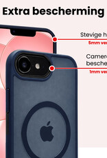 NoXx NoXx iPhone 17e Magsafe Hoesje Donkerblauw Met 2x Screenprotector