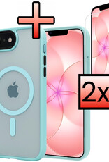NoXx NoXx iPhone 17e Magsafe Hoesje Lichtblauw Met 2x Screenprotector