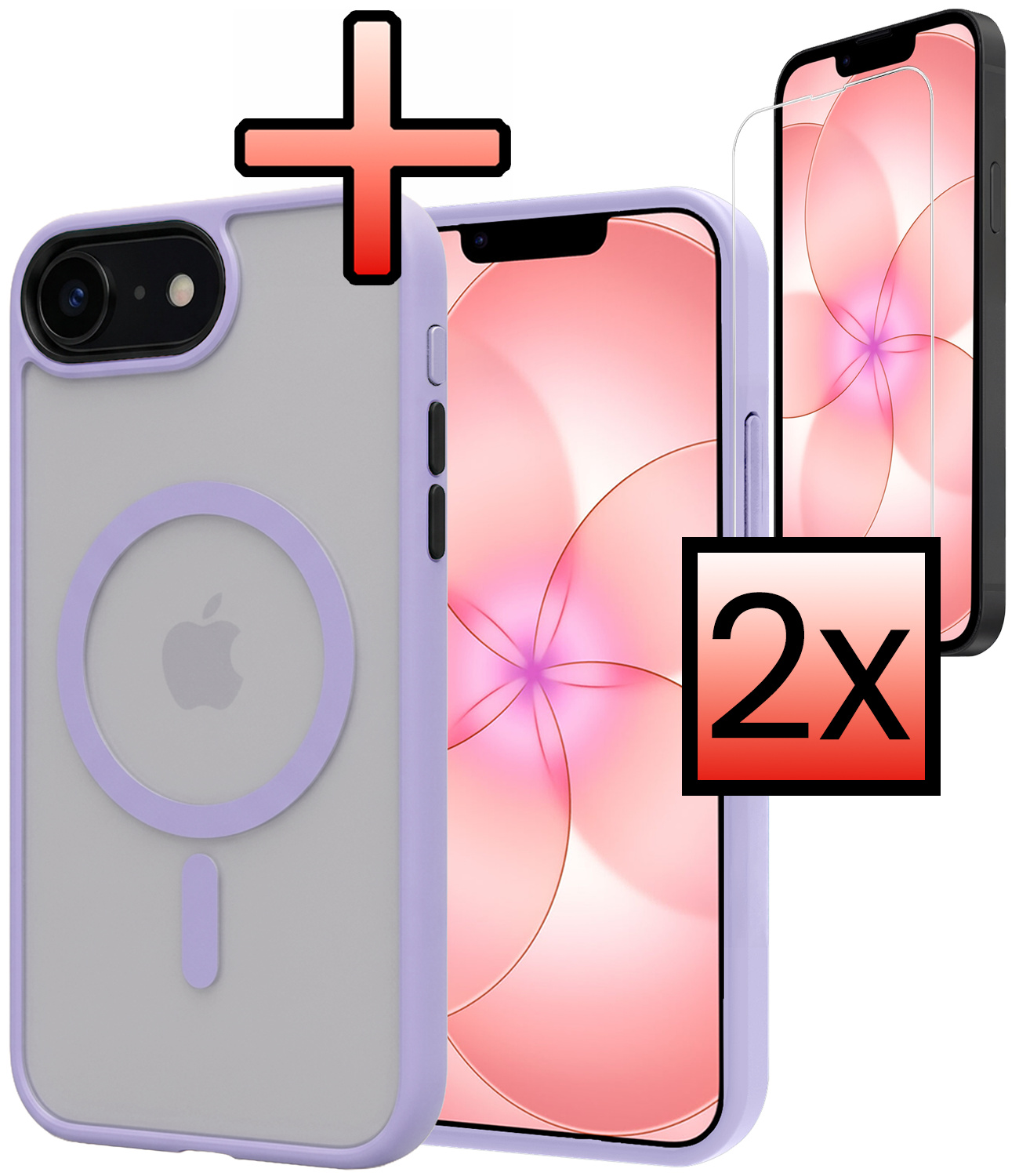 NoXx NoXx iPhone 17e Magsafe Hoesje Lila Met 2x Screenprotector