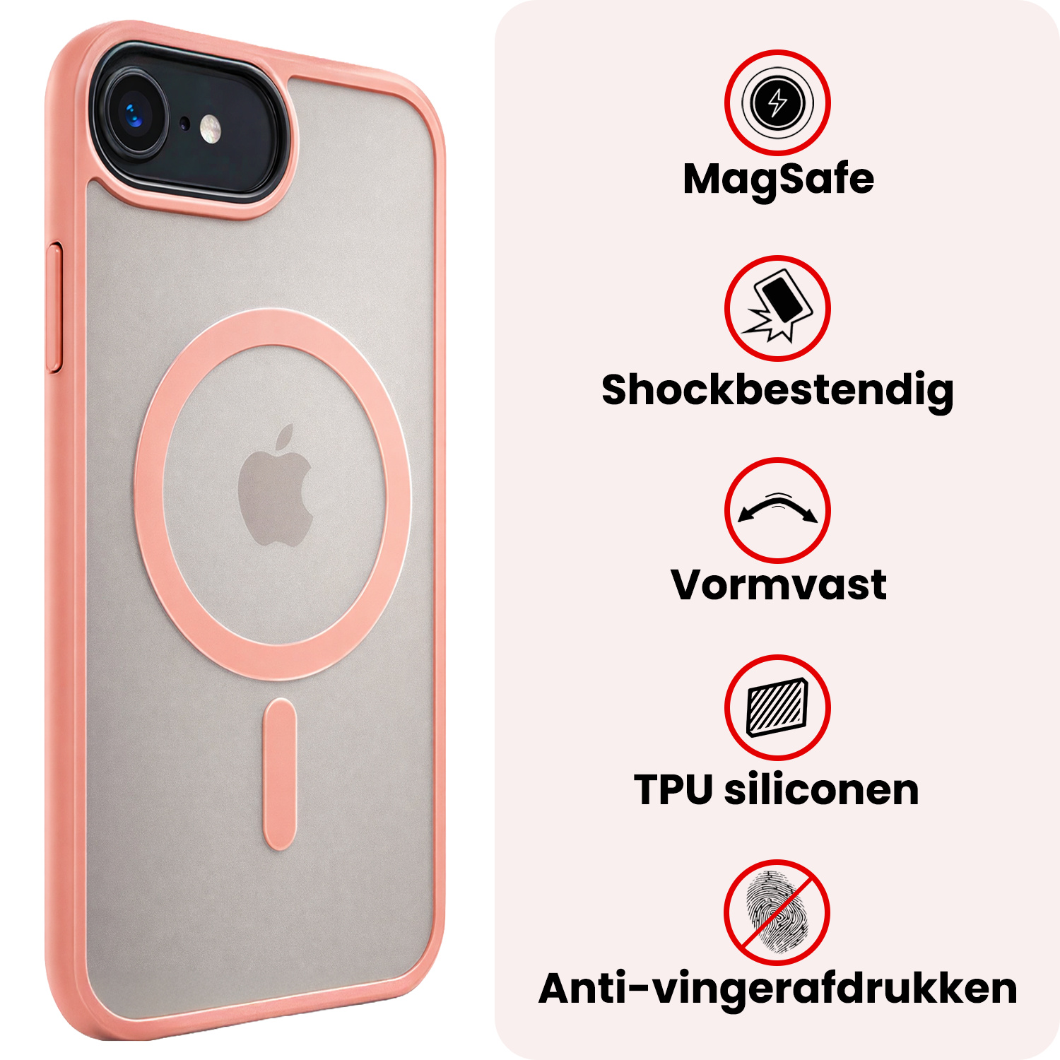 NoXx NoXx iPhone 17e Magsafe Hoesje Perzik Met 2x Screenprotector