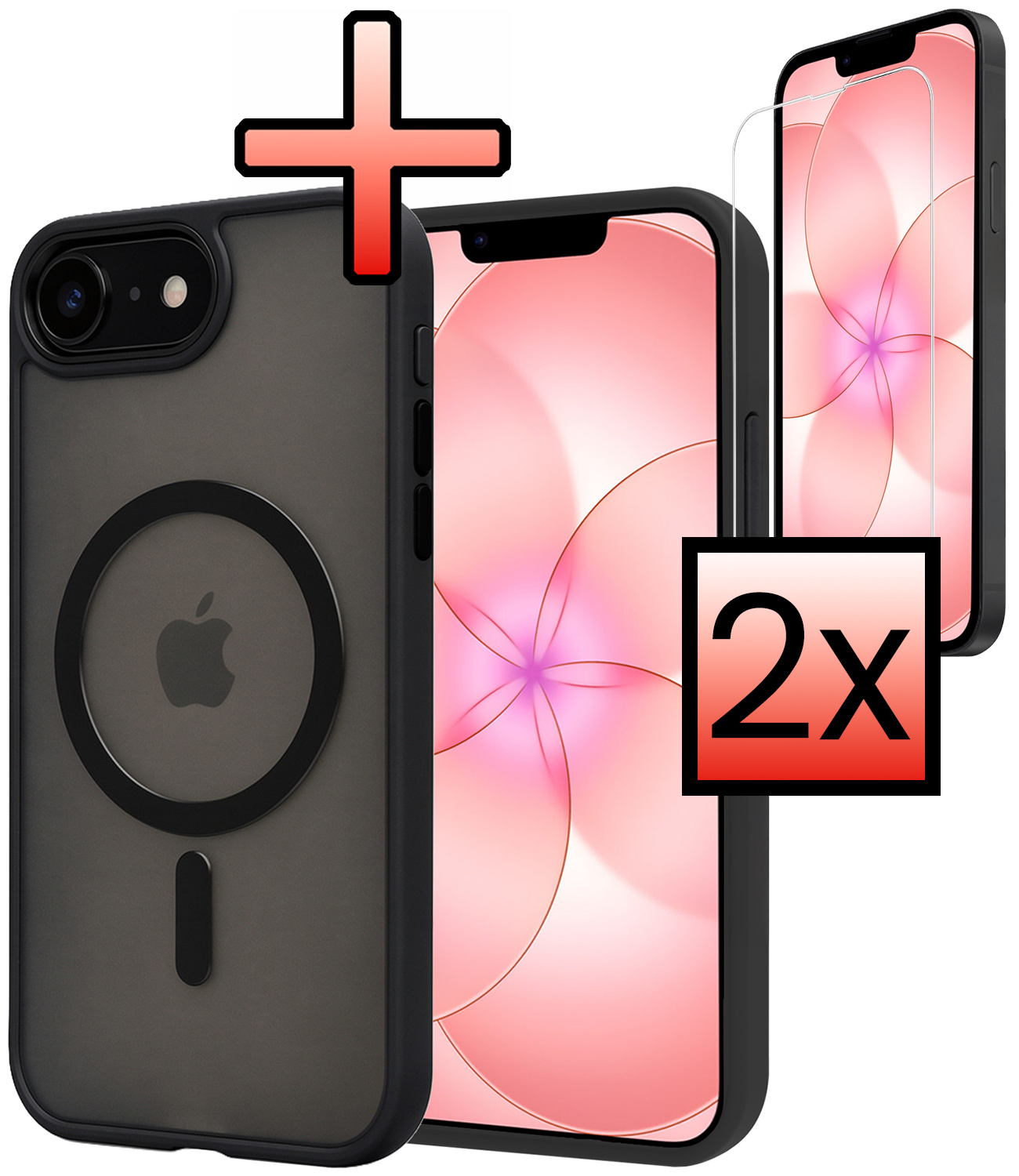 NoXx NoXx iPhone 17e Magsafe Hoesje Zwart Met 2x Screenprotector