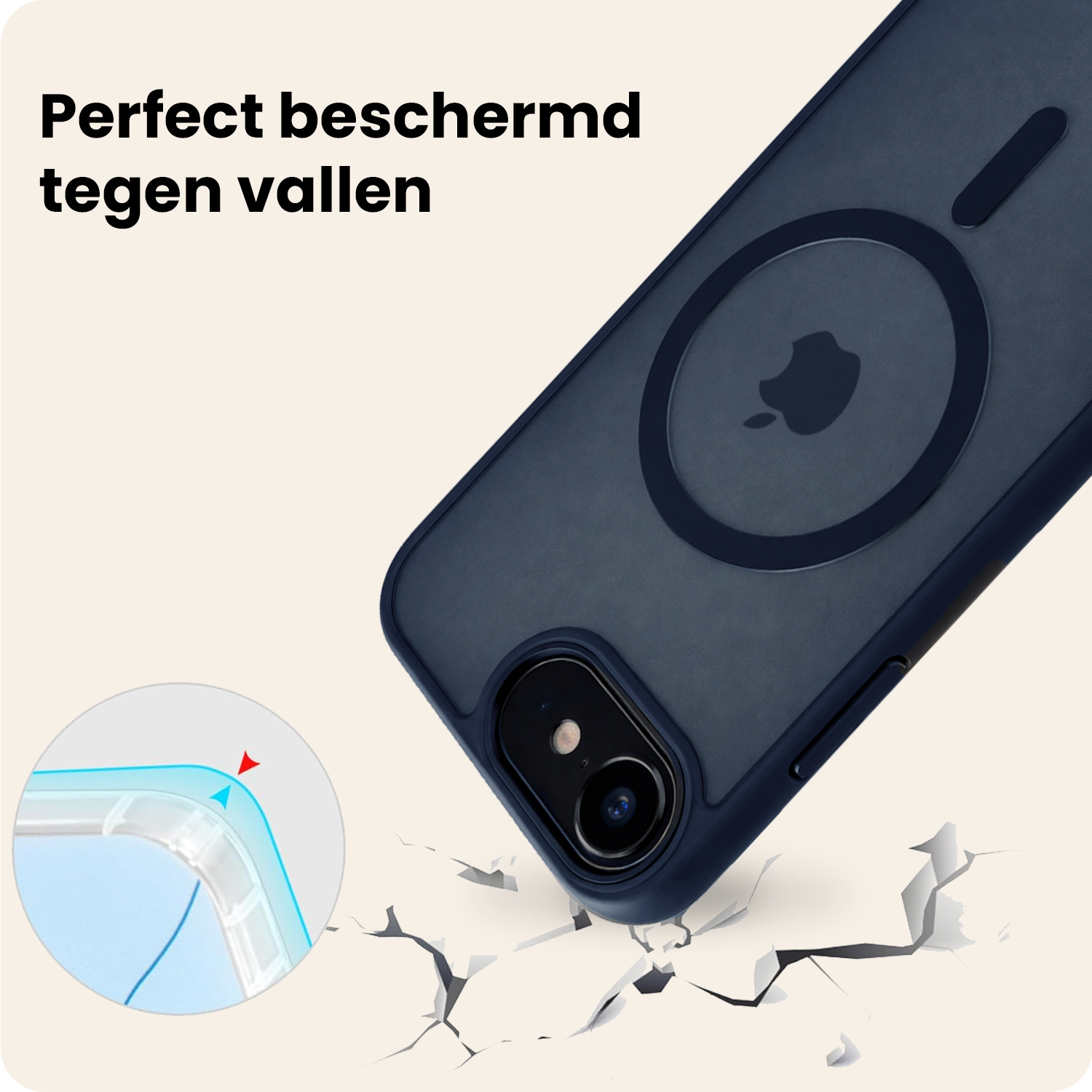 Nomfy Nomfy iPhone 17e Magsafe Hoesje - Donkerblauw