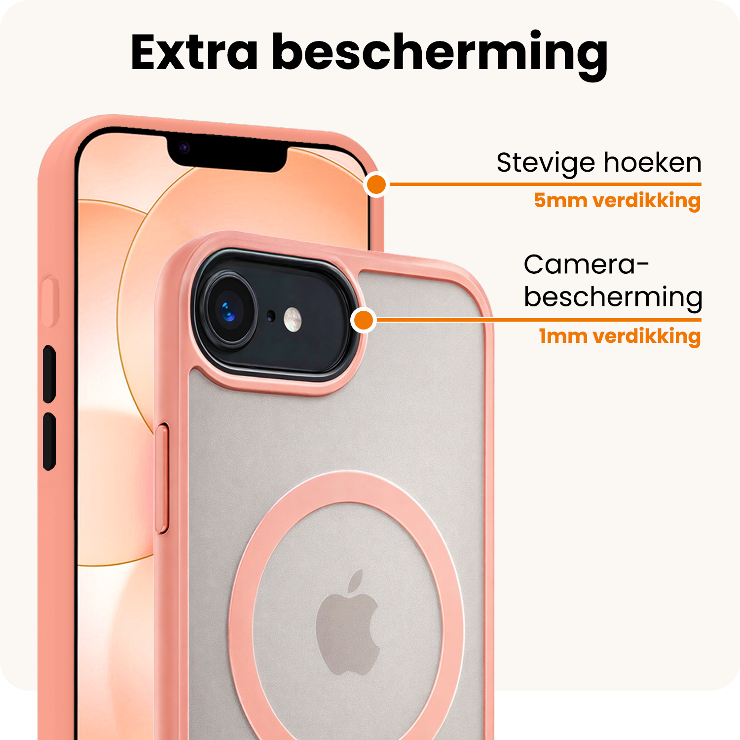 Nomfy Nomfy iPhone 17e Magsafe Hoesje - Perzik