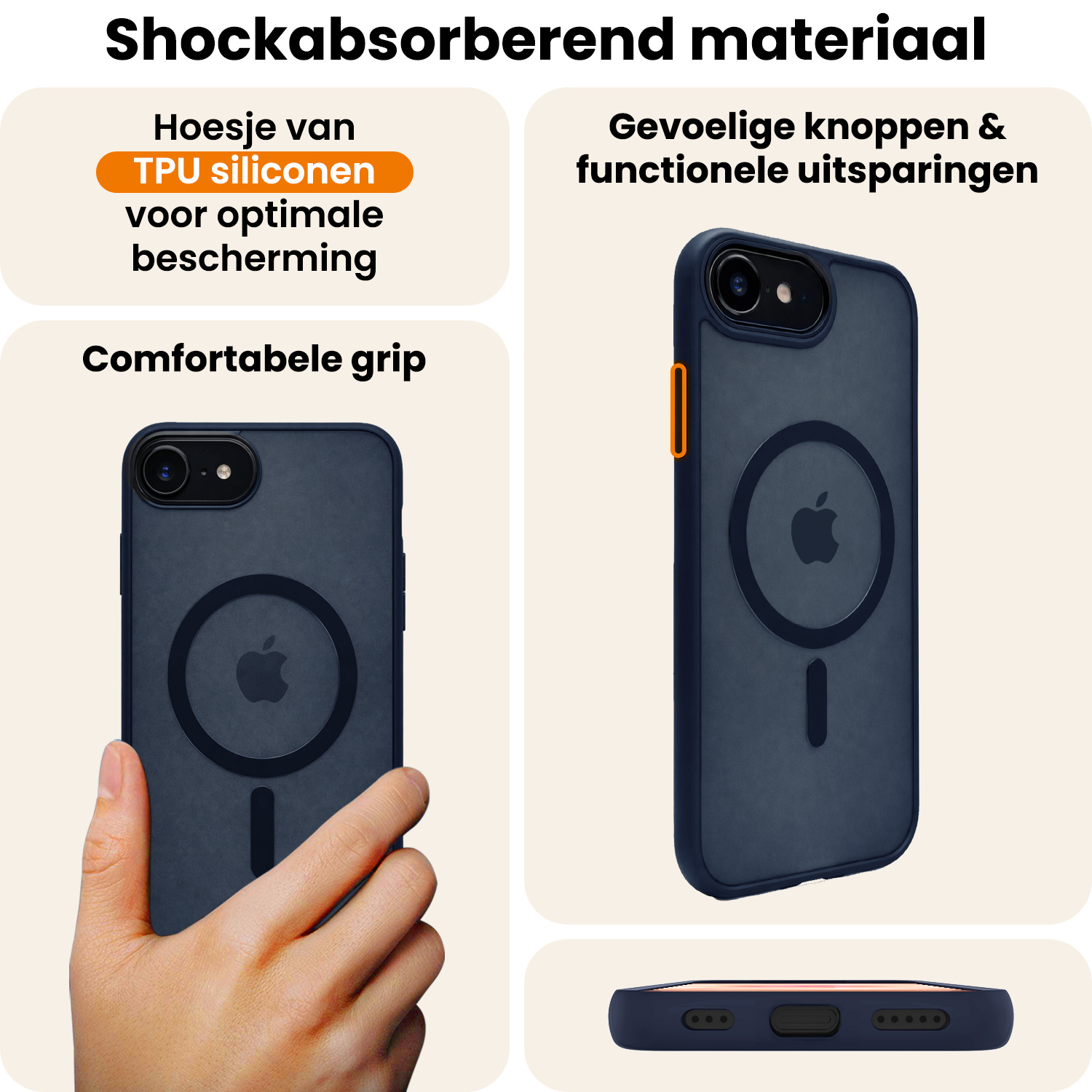 Nomfy Nomfy iPhone 17e Magsafe Hoesje - Donkerblauw - 2 PACK