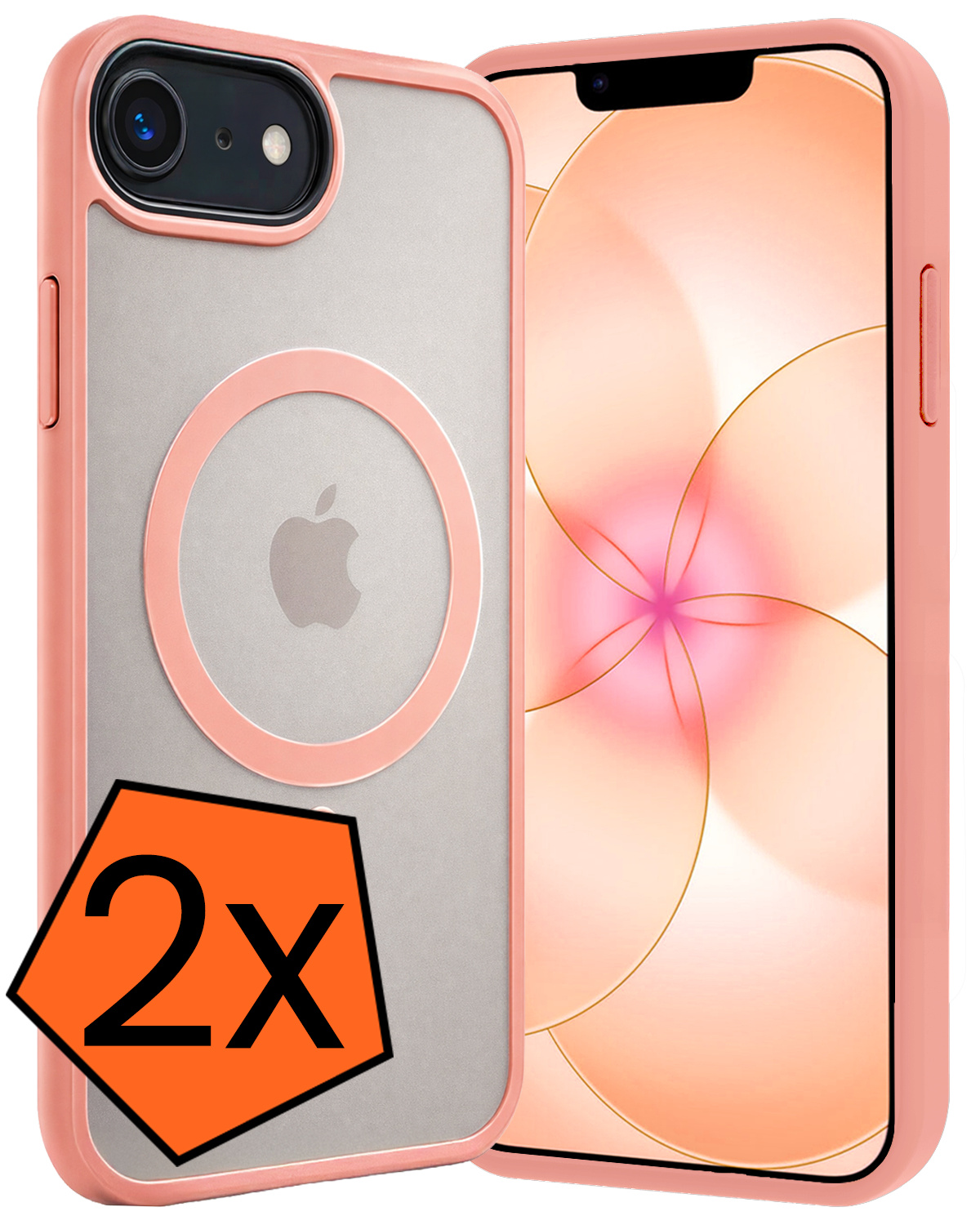 Nomfy Nomfy iPhone 17e Magsafe Hoesje - Perzik - 2 PACK