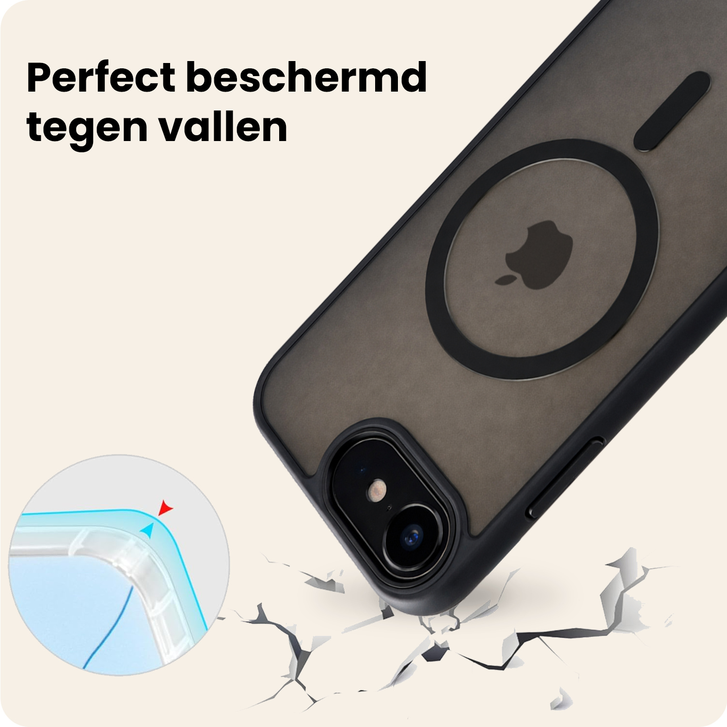 Nomfy Nomfy iPhone 17e Magsafe Hoesje - Zwart - 2 PACK