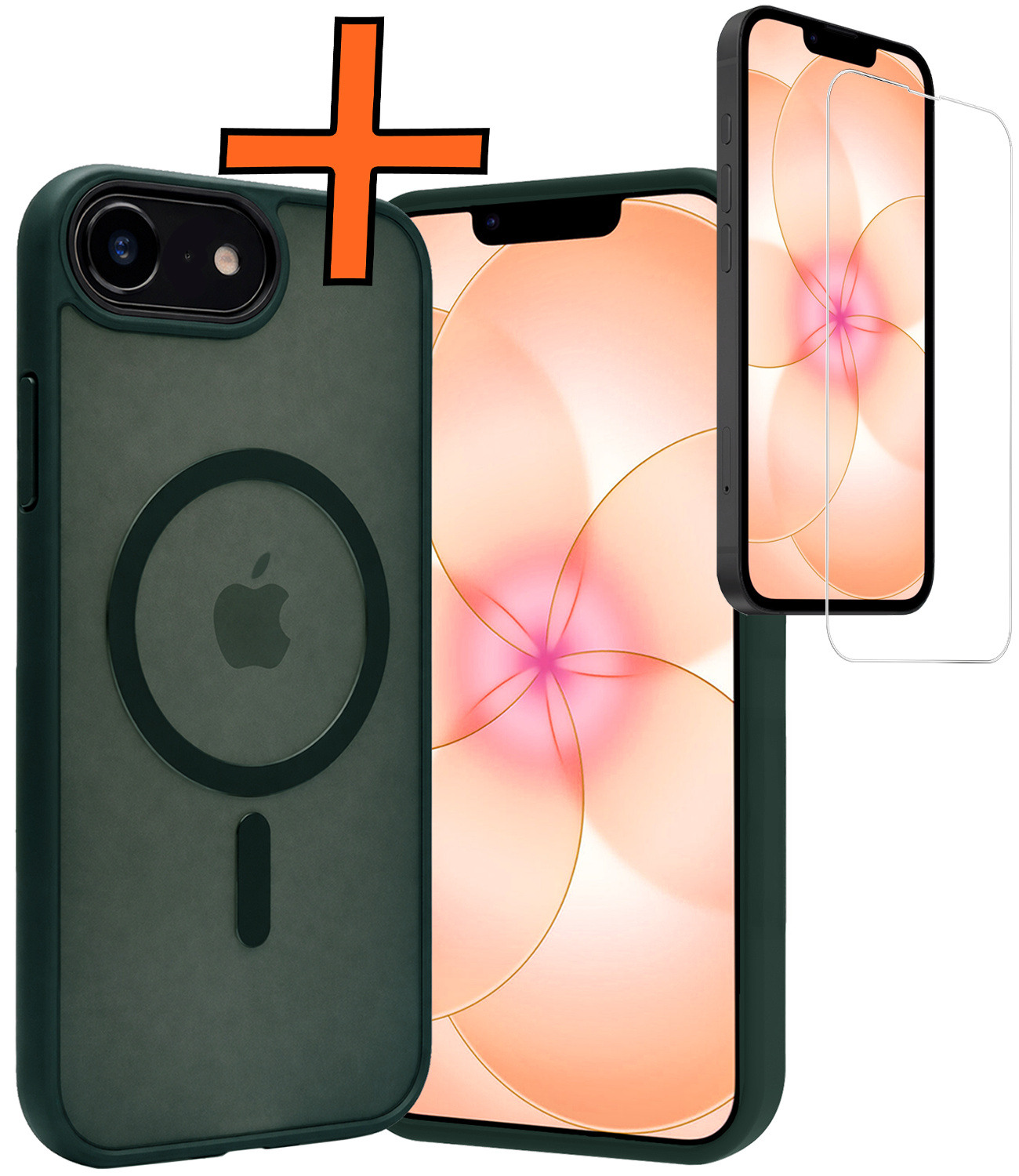 Nomfy Nomfy iPhone 17e Magsafe Hoesje Donkergroen Met Screenprotector