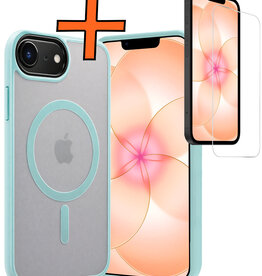Nomfy Nomfy iPhone 17e Magsafe Hoesje Lichtblauw Met Screenprotector
