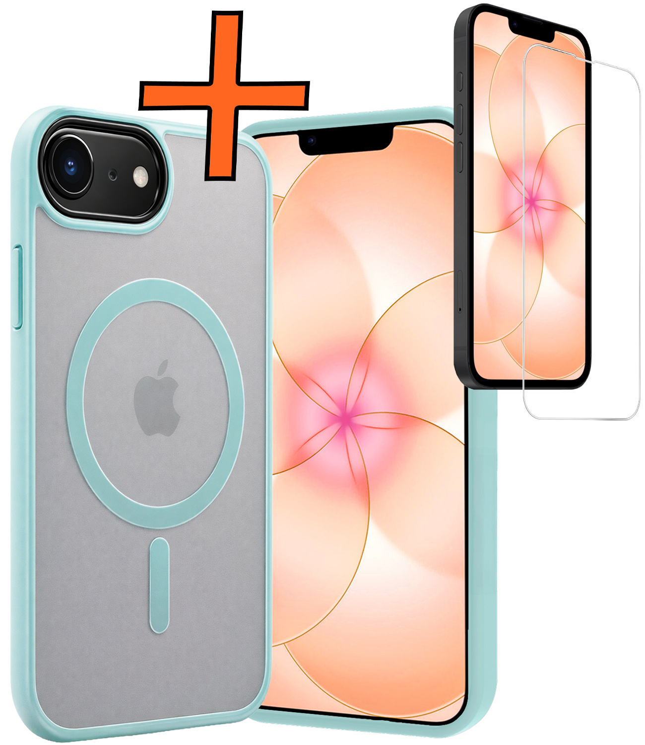 Nomfy Nomfy iPhone 17e Magsafe Hoesje Lichtblauw Met Screenprotector